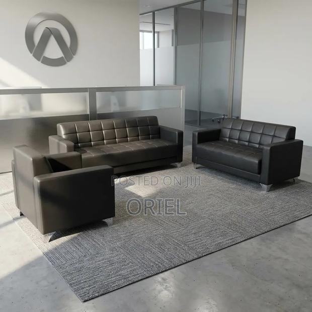 Office Sofa : 5-Seater Executive Office Leather Padded Reception Sofa - thumbnail 19