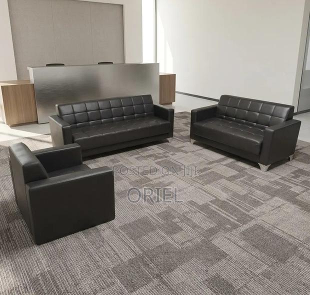 Office Sofa : 5-Seater Executive Office Leather Padded Reception Sofa - thumbnail 20
