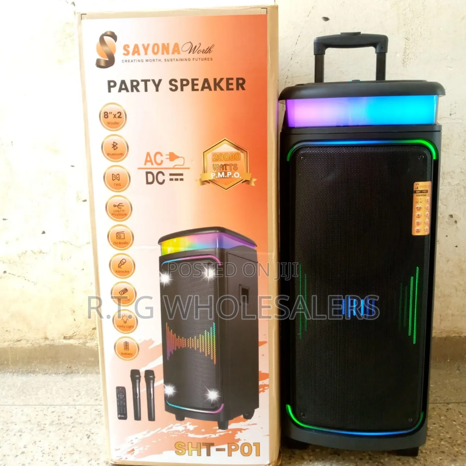 Sayona SHT-P01 Party Speaker With 2 Microphones