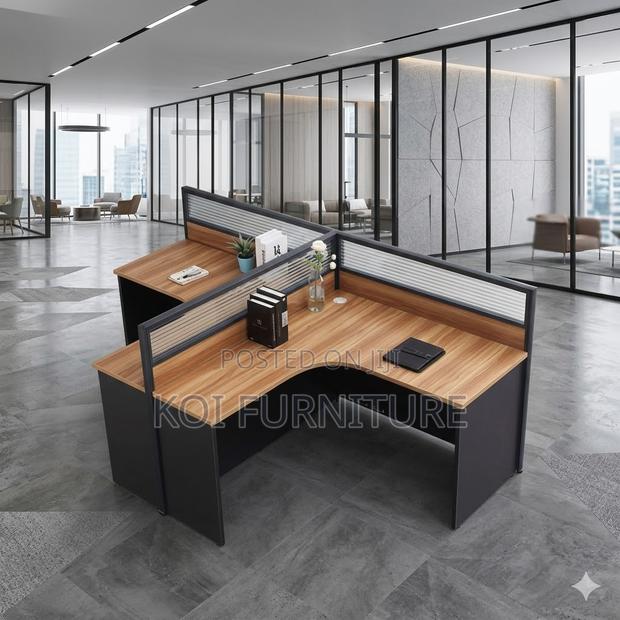 Office Workstastion; 4 Users Creative Wooden Computer Workstation Desk - thumbnail 2