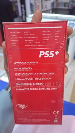 New Itel P55+ 128 GB Black
