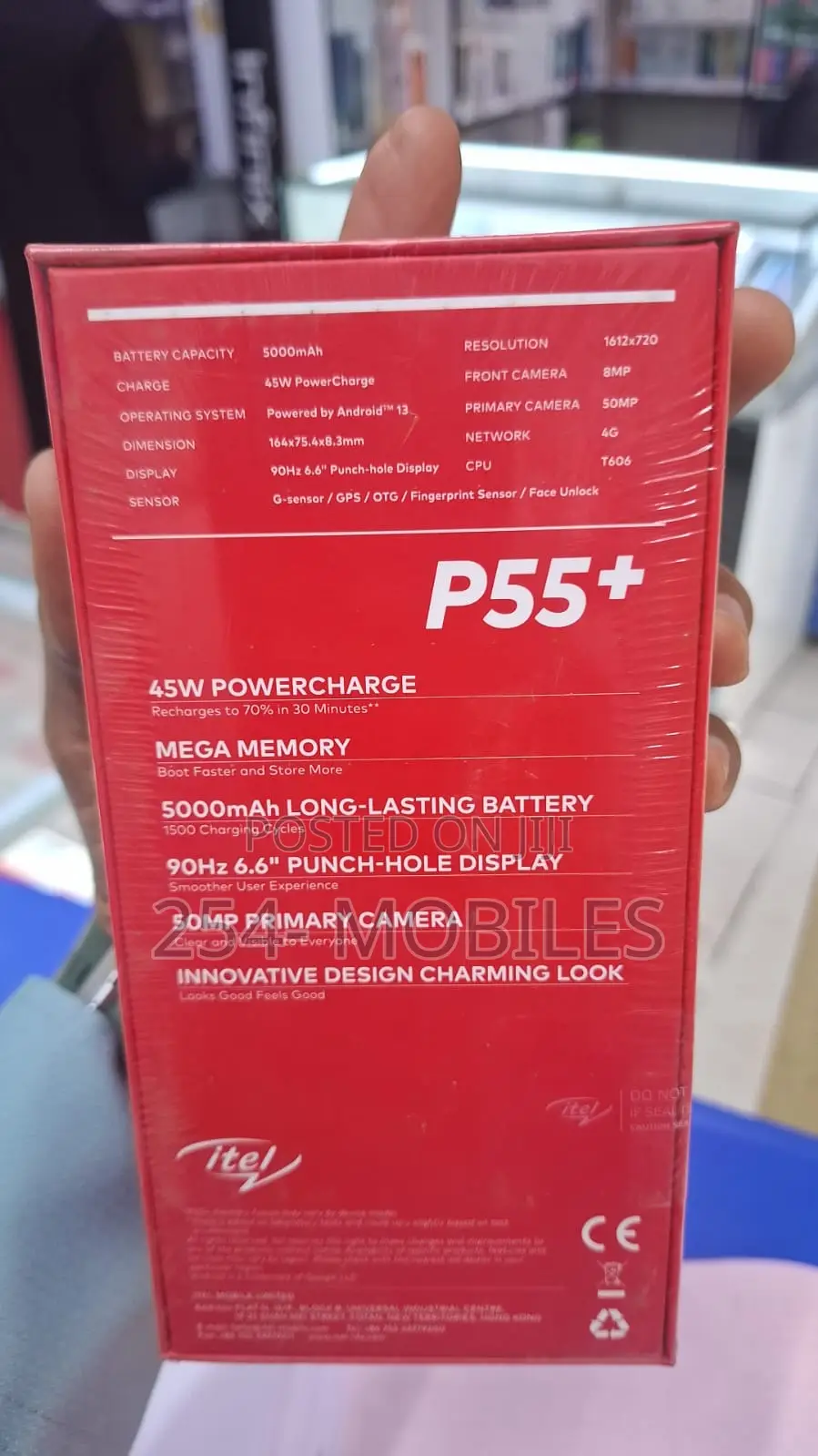 New Itel P55+ 128 GB Black