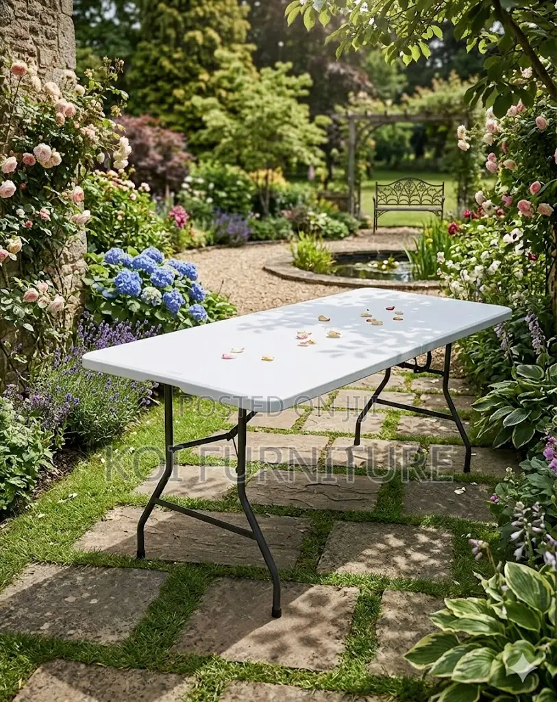 Home Table; White Foldable Home Outdoor Gardens Training Table