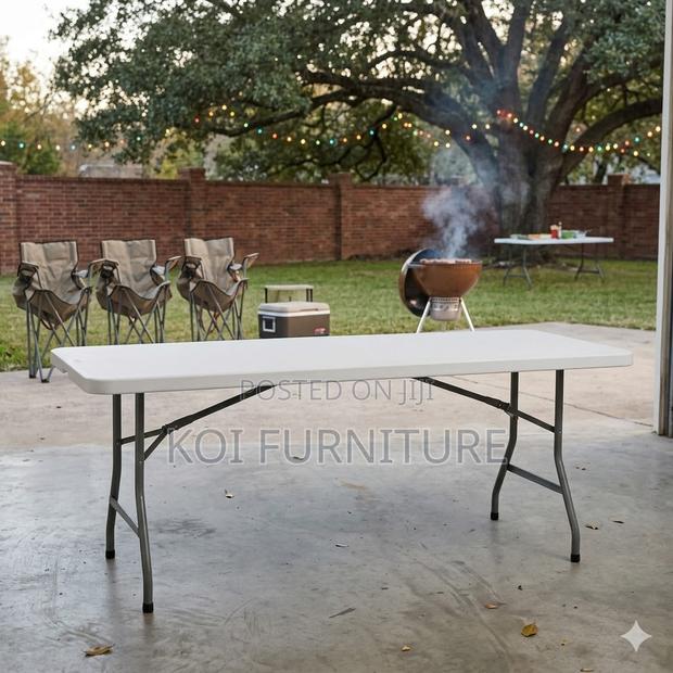 Home Table; White Foldable Home Outdoor Gardens Training Table - thumbnail 5