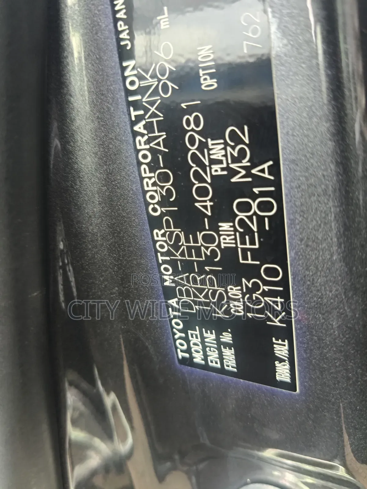 Toyota Vitz 1.0 FWD 5dr 2019 Gray