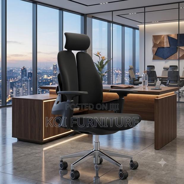 Office Chairs; Dual Backrest Orthopdic Office Fabric Reclining Chairs