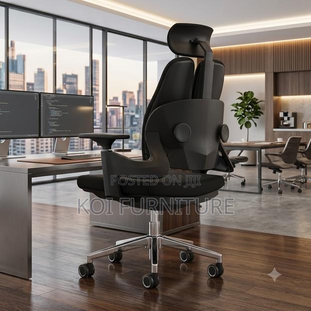 Office Chairs; Dual Backrest Orthopdic Office Fabric Reclining Chairs - thumbnail 3