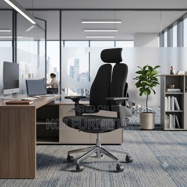 Office Chairs; Dual Backrest Orthopdic Office Fabric Reclining Chairs - thumbnail 5