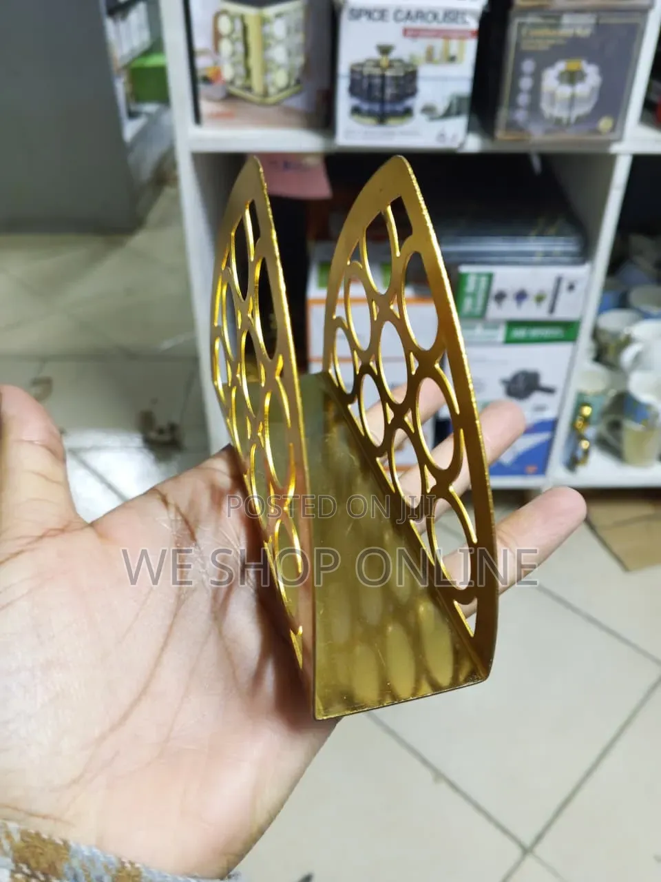 Gold And Black Serviette Holders