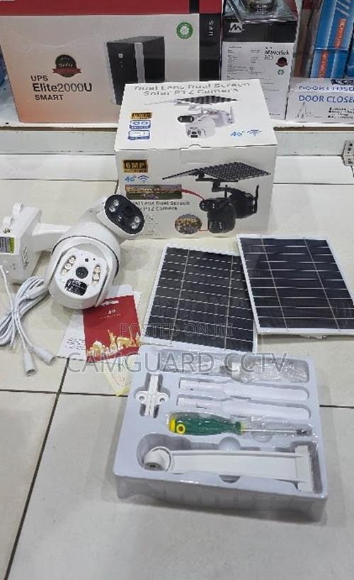 Dual Lens Outdoor Security Camera Ubox PTZ Rotation Solar Charging - main view