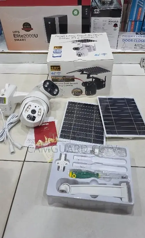 Dual Lens Outdoor Security Camera Ubox PTZ Rotation Solar Charging