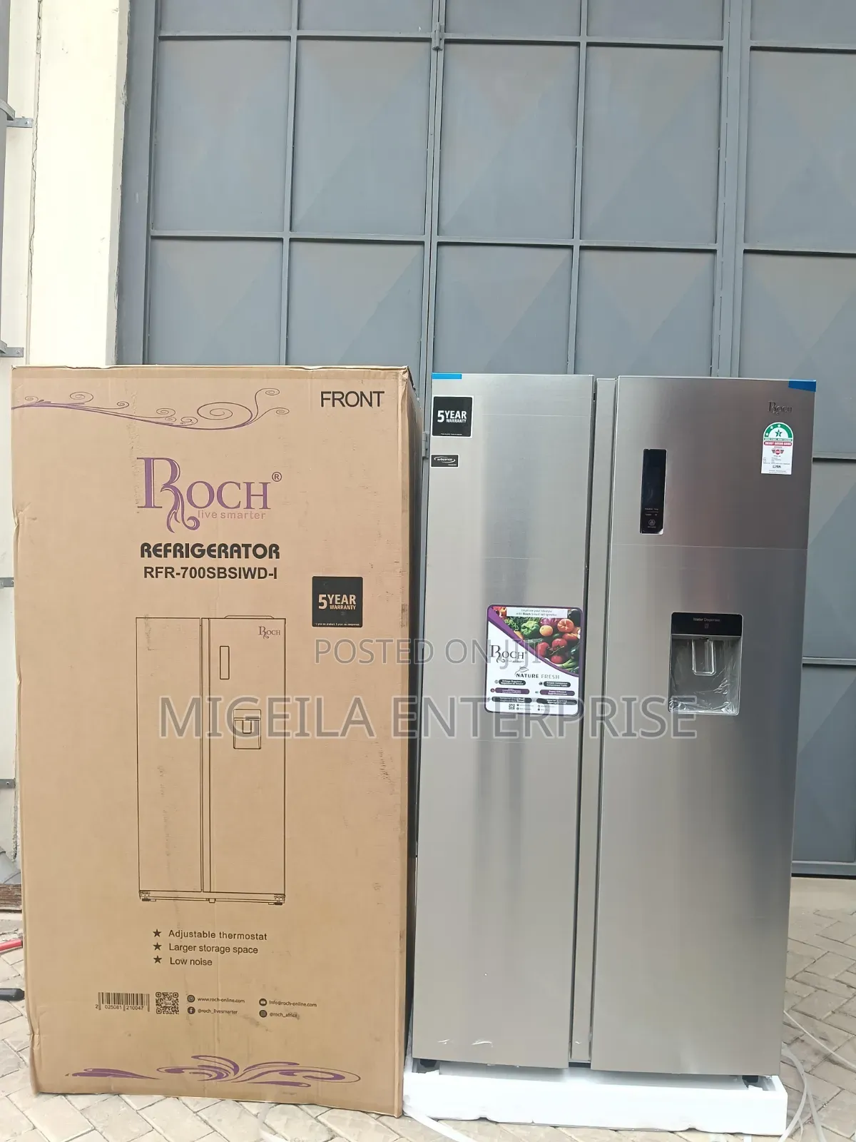 Roch Side by Side 559 Litres Refrigerator With Dispenser