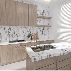 Self Adhesive Vinyl Marble Contact Paper Wallpaper / White Colour