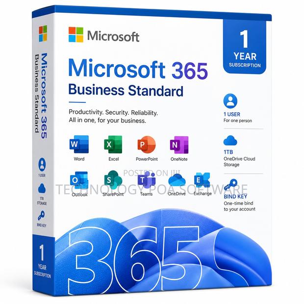 Microsoft 365 Business Standard 1tb 1 Year 1 User Bind Key