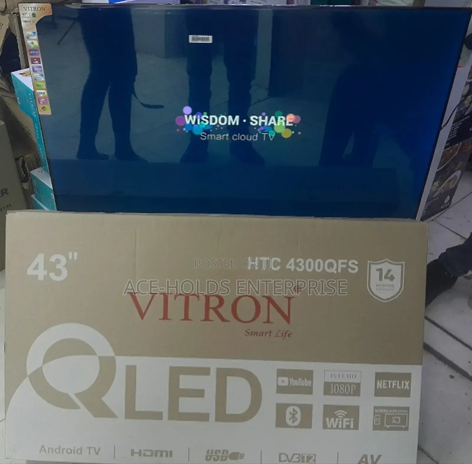 Vitron Qled Model 43" Inches Smart Android + Bt, Hdmi L(Frameless)
