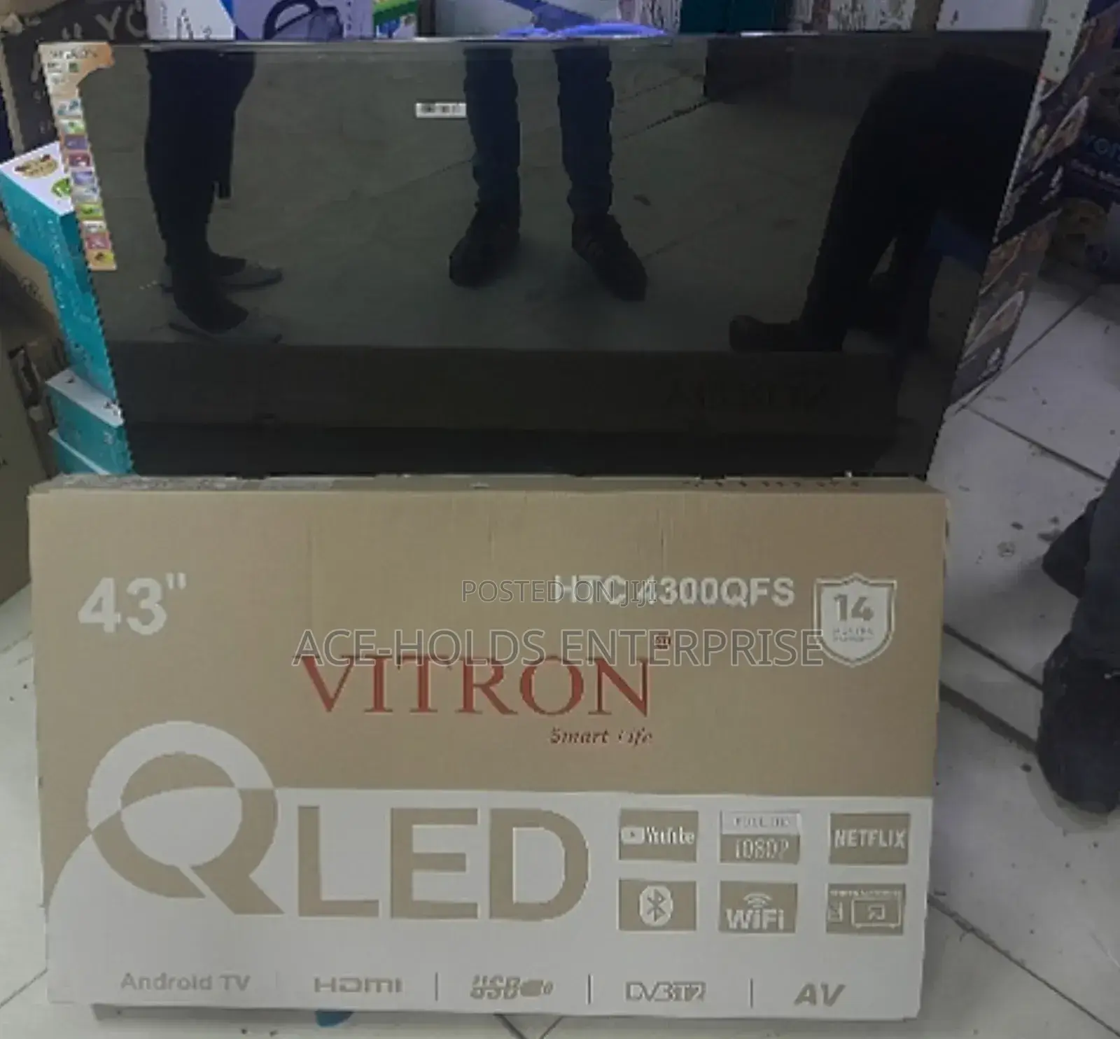 Vitron Qled Model 43" Inches Smart Android + Bt, Hdmi L(Frameless)