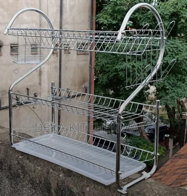 3-Tier Stainless Steel Dish Drying Rack - main view