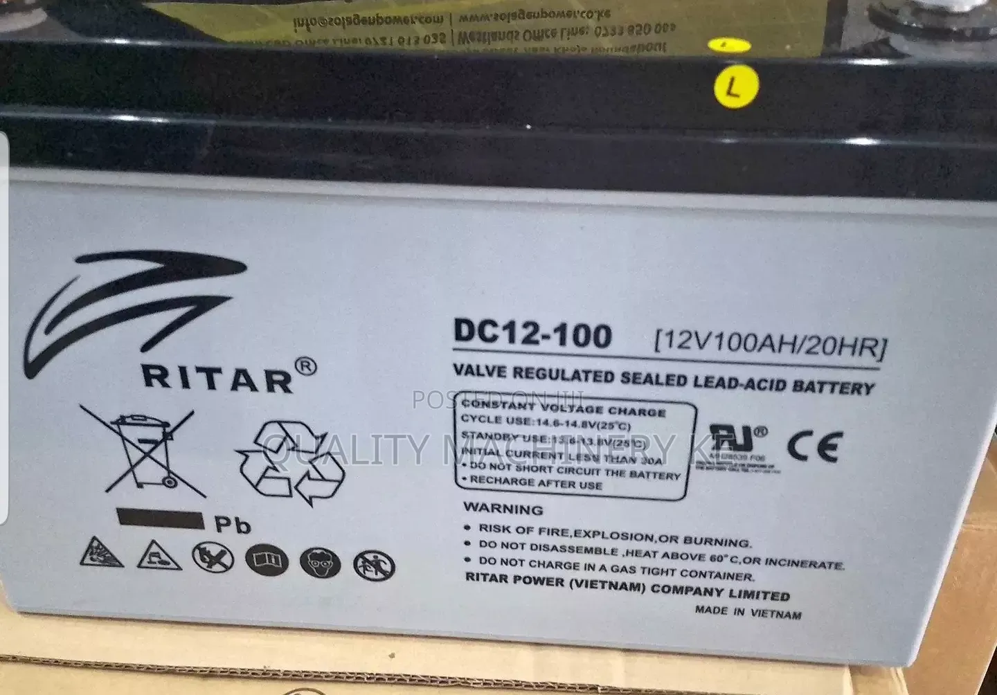 Heavy-Duty 100ah Ritah Battery Original