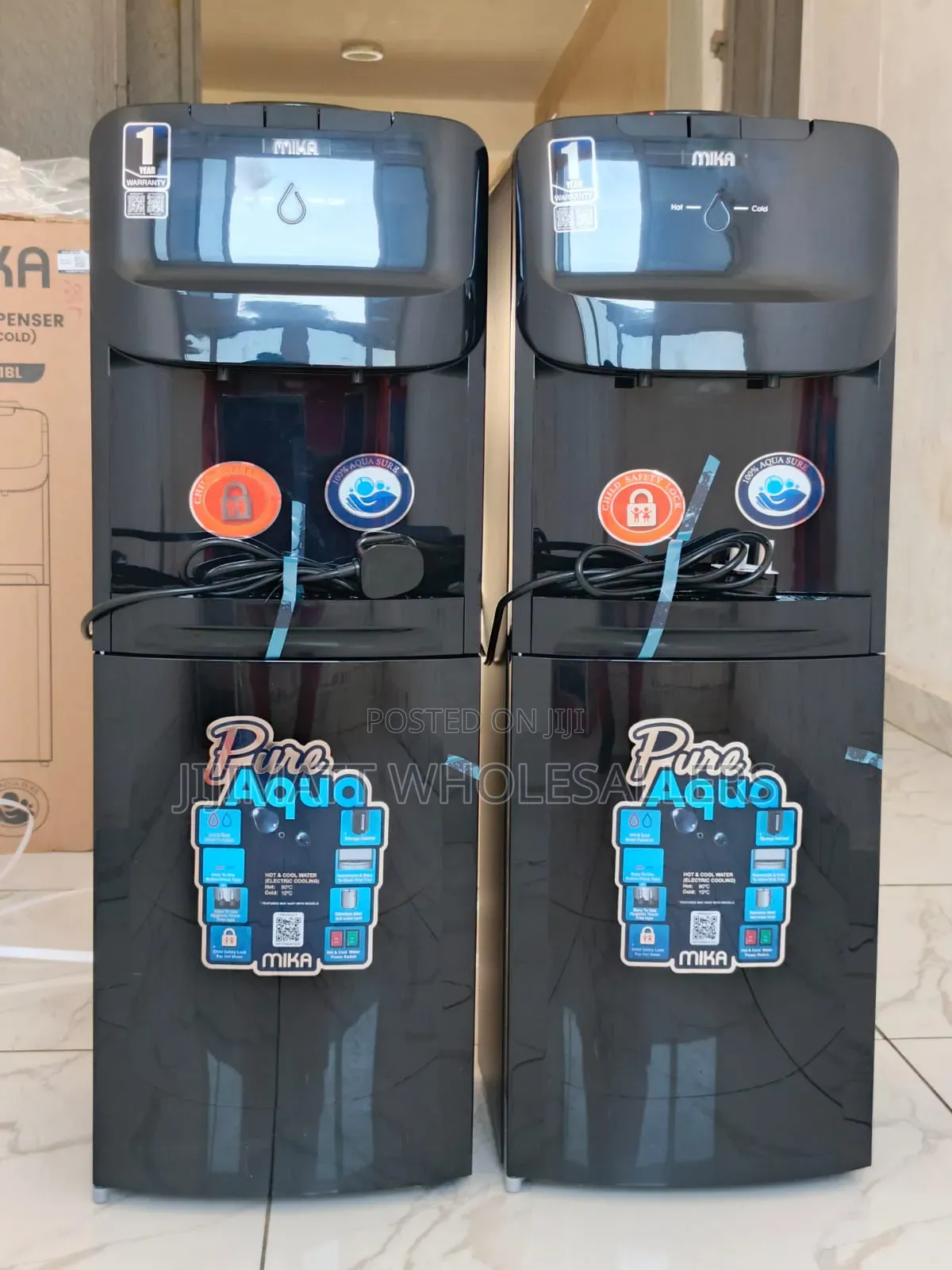 Black Mika Free Standing Hot and Cold Water Dispenser