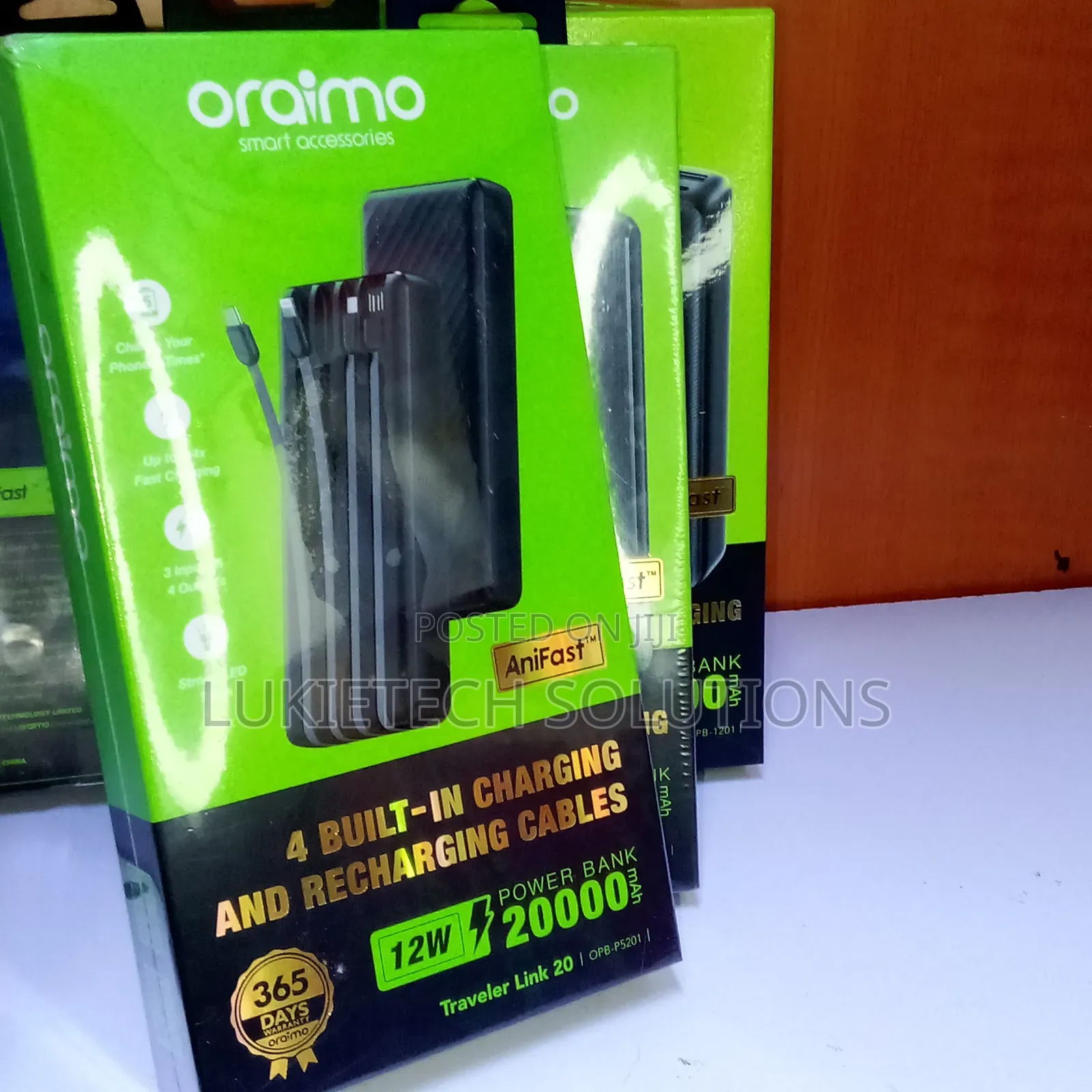 20000mah Oraimo Powerbank With Inbuilt Original Cables (Four)
