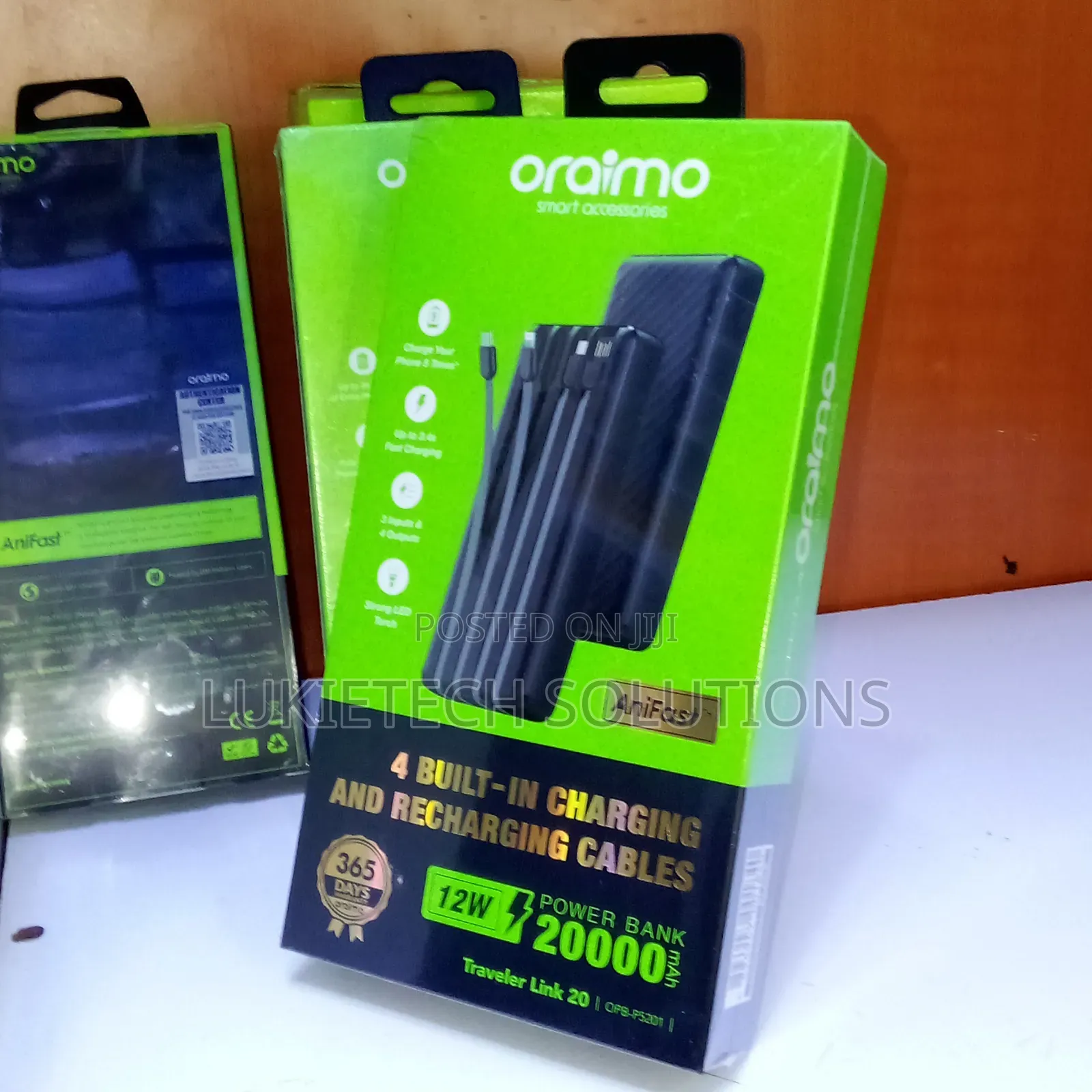 20000mah Oraimo Powerbank With Inbuilt Original Cables (Four)