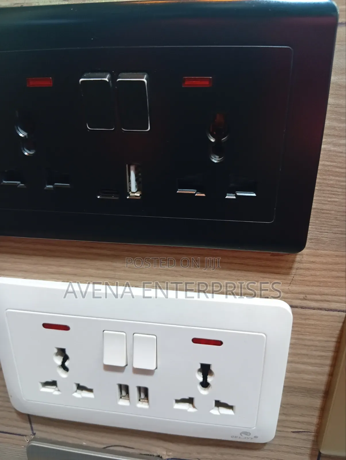 Black Twin Socket With Usb