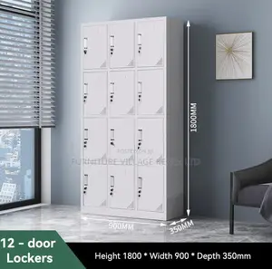 12-Locker Modern Made Office Cabinet