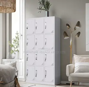 12-Locker Modern Made Office Cabinet