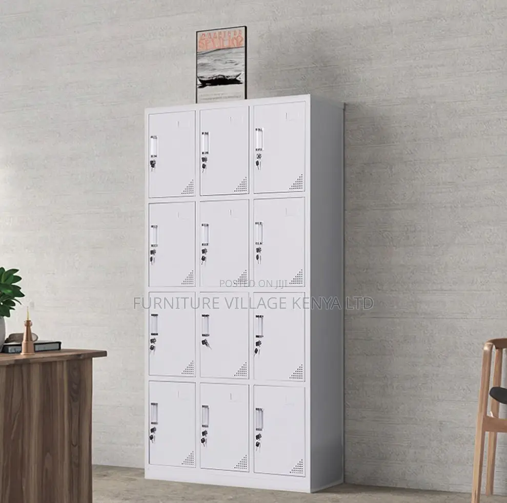 12-Locker Modern Made Office Cabinet
