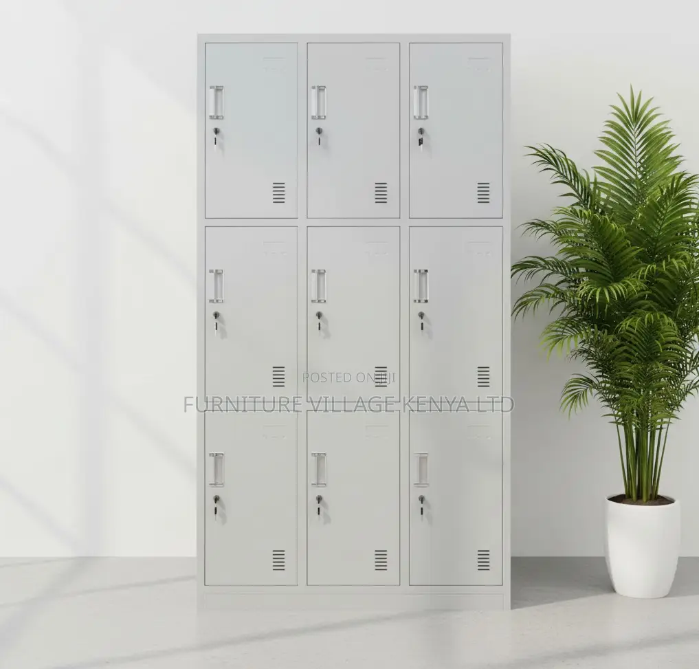 12-Locker Modern Made Office Cabinet