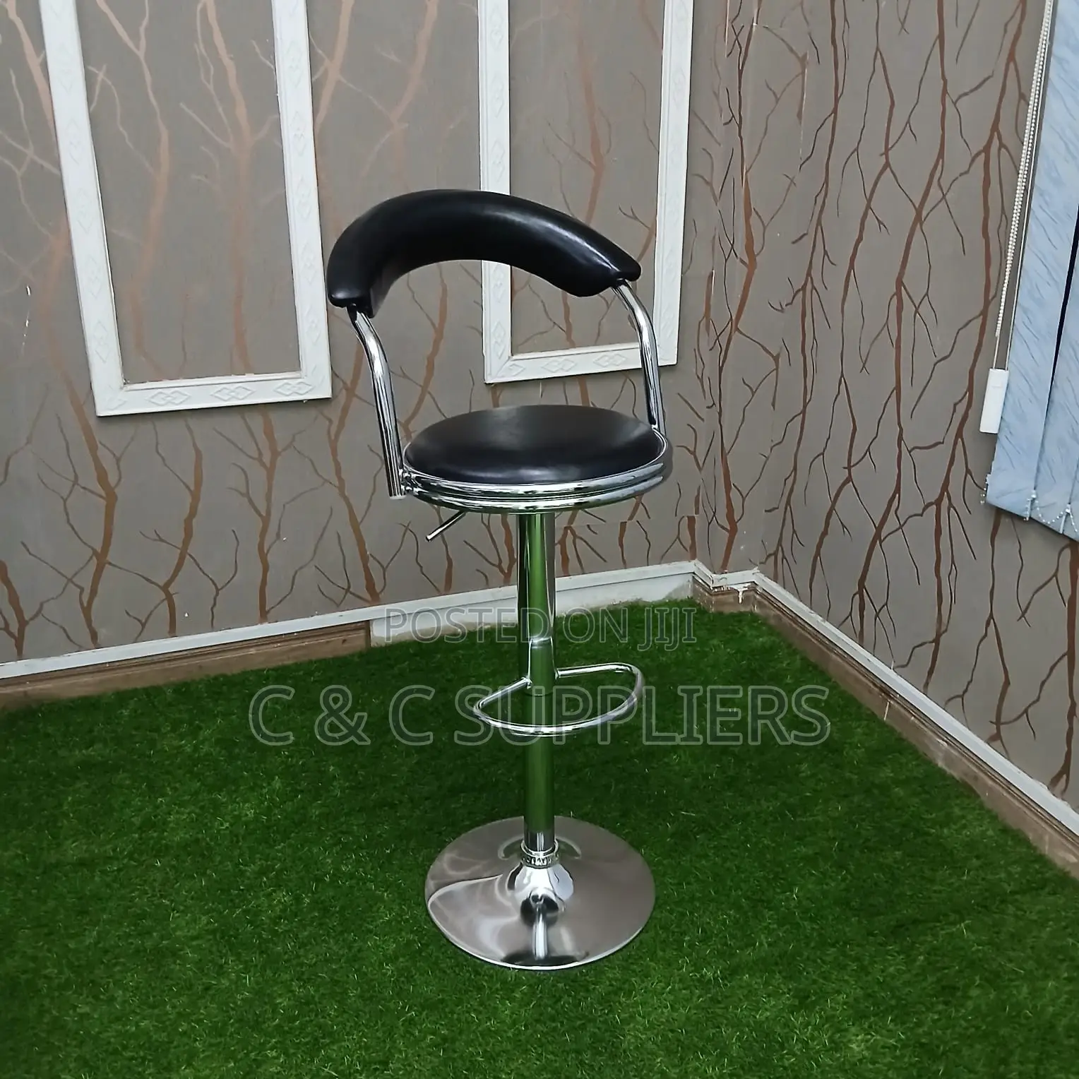Office Bar Stool With Padded Backrest