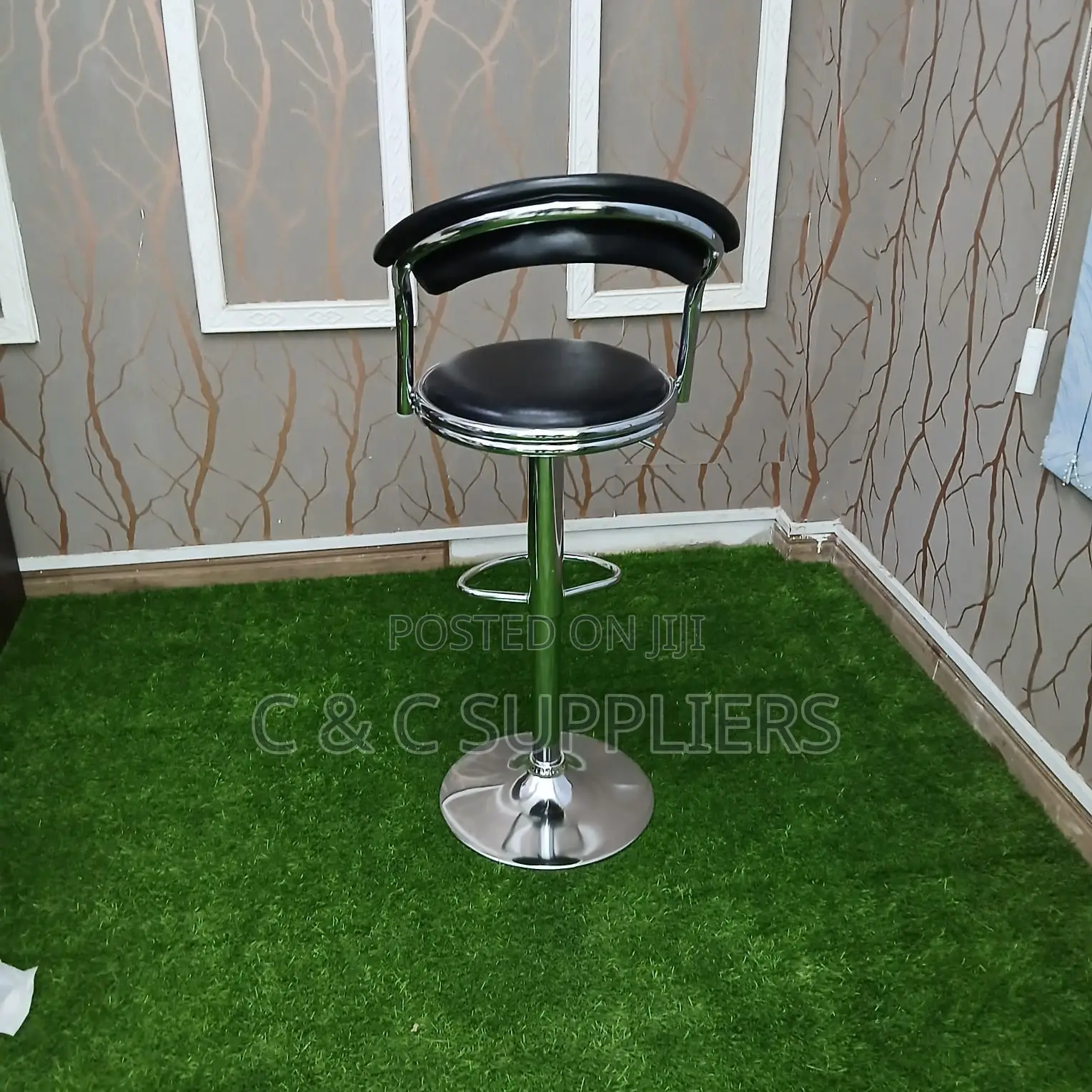 Office Bar Stool With Padded Backrest