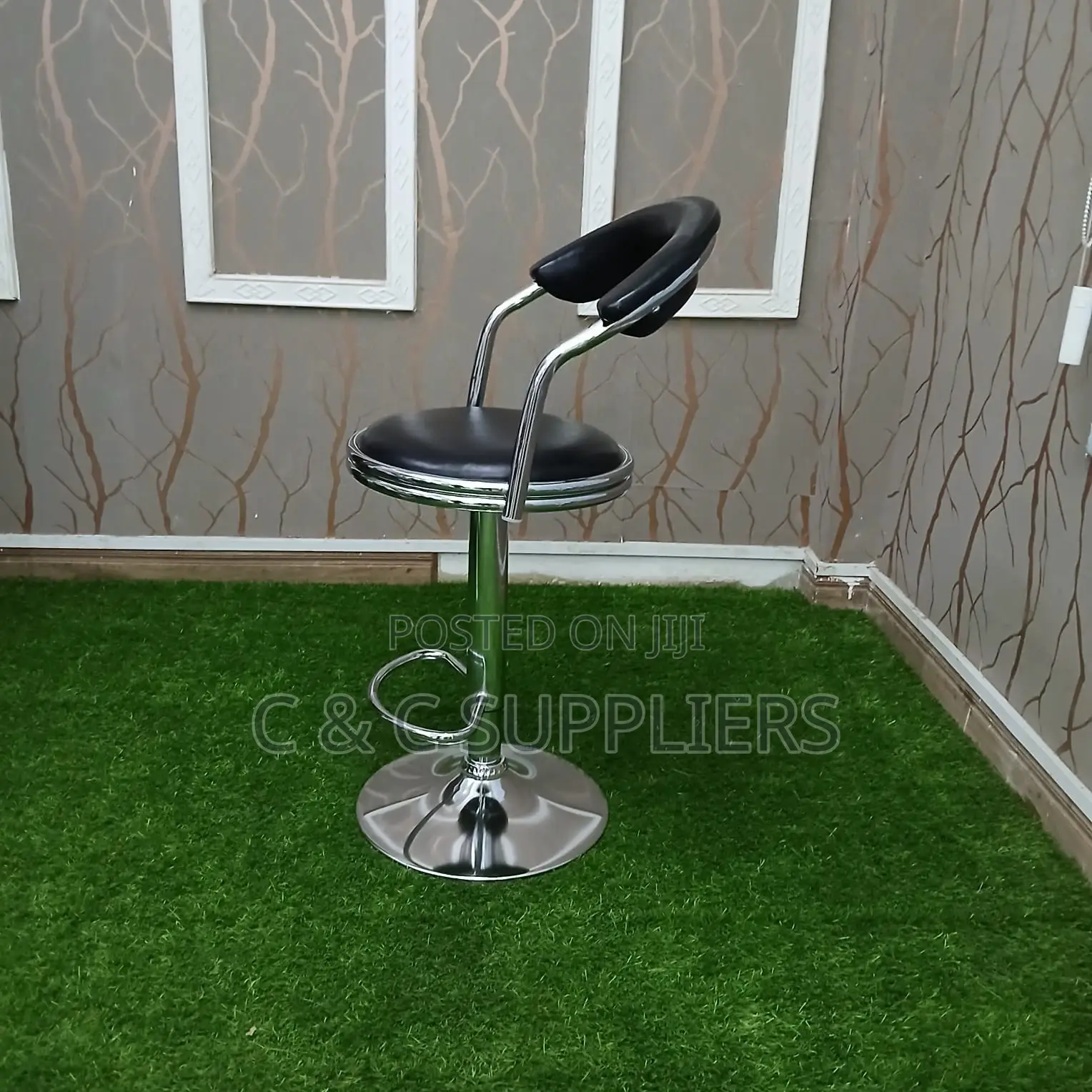 Office Bar Stool With Padded Backrest