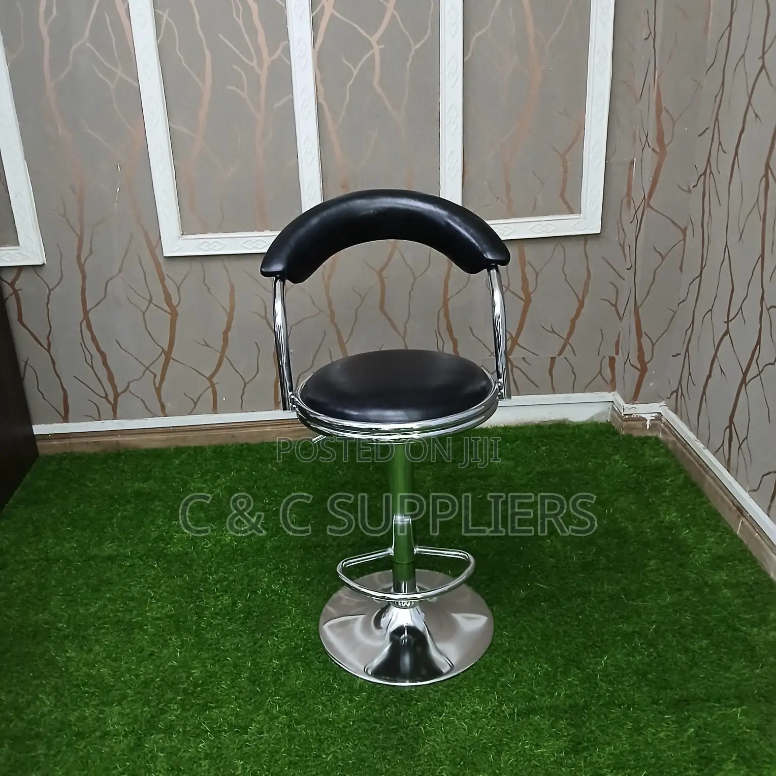 Office Bar Stool With Padded Backrest