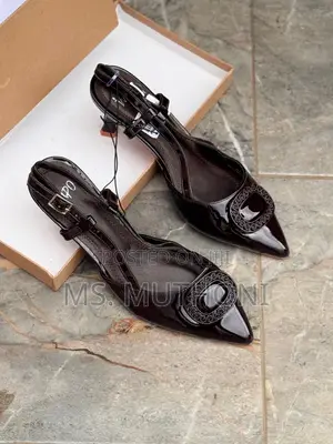 Wetlook Slingback Comfy Cute Kitten Heels Size 37-42