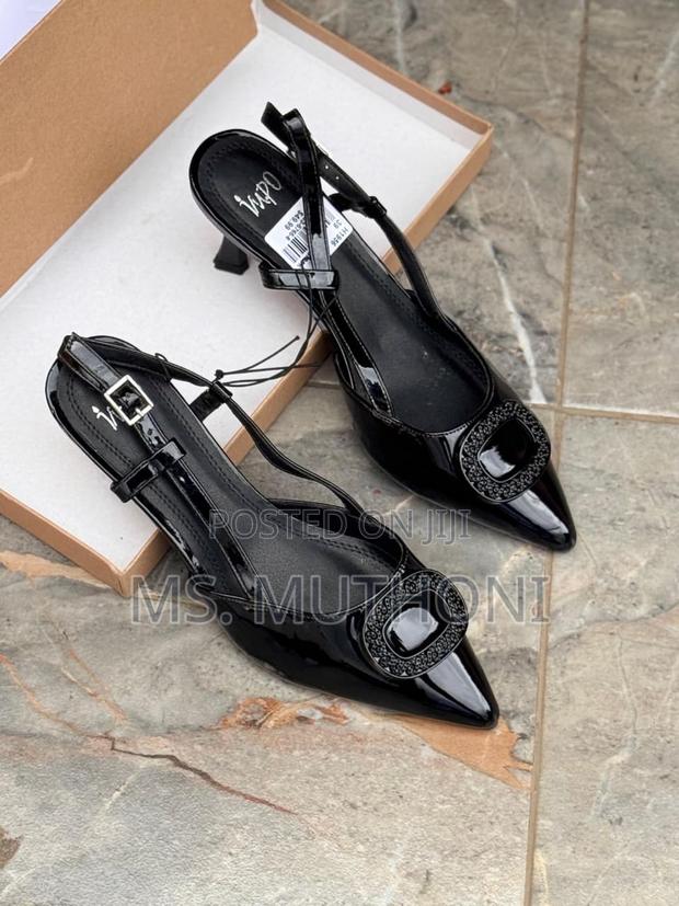 Wetlook Slingback Comfy Cute Kitten Heels Size 37-42 - thumbnail 2