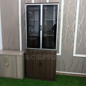 Office Brown 2-Door Wooden Cabinet