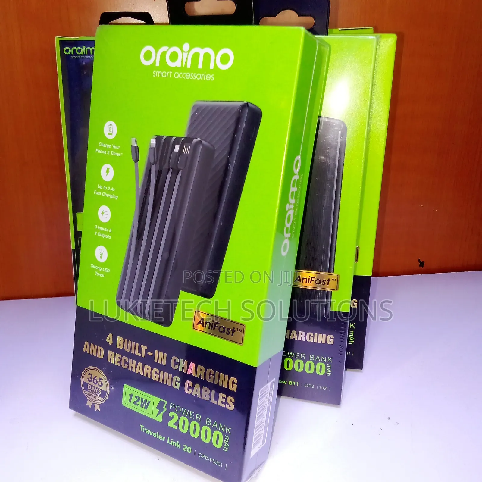 Powerbank Bank 20000mah With Attached Cables Very Reliable