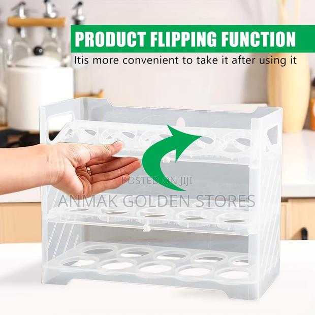 3-Tier White Plastic Egg Tray - thumbnail 2