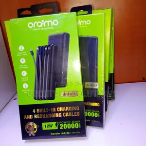 20000mah Powerbank Four Attached Cables Strong Led Torch