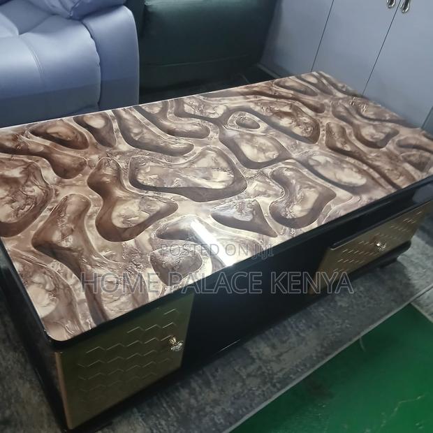Coffee Table: Brown Marble Top Multi Functional Table - main view