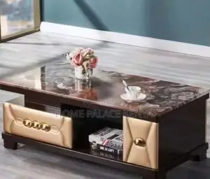 Coffee Table: Brown Marble Top Multi Functional Table