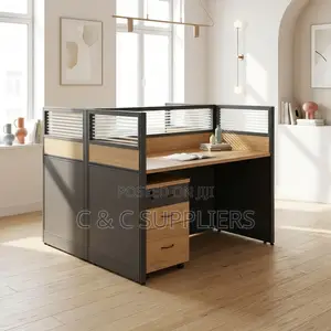 2-Way Modular Workstation – Brown