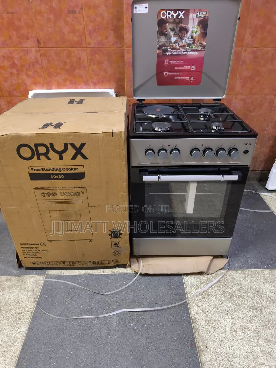 Mika Oryx Standing Cooker, 60cm X 60cm, 3 Gas Pool Jet Burners