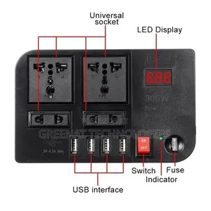 E8982 Car Power Inverter 300w 12v Dc -220v Ac 4usb Output