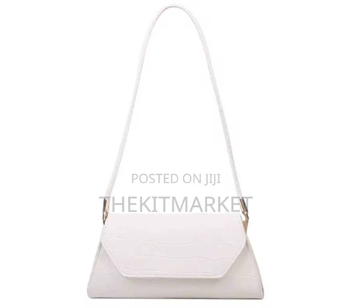 Croc-Embossed Baguette Shoulder Bag