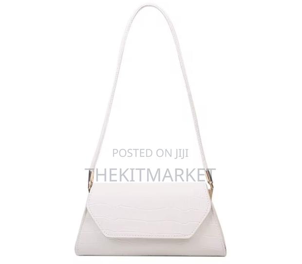 Croc-Embossed Baguette Shoulder Bag