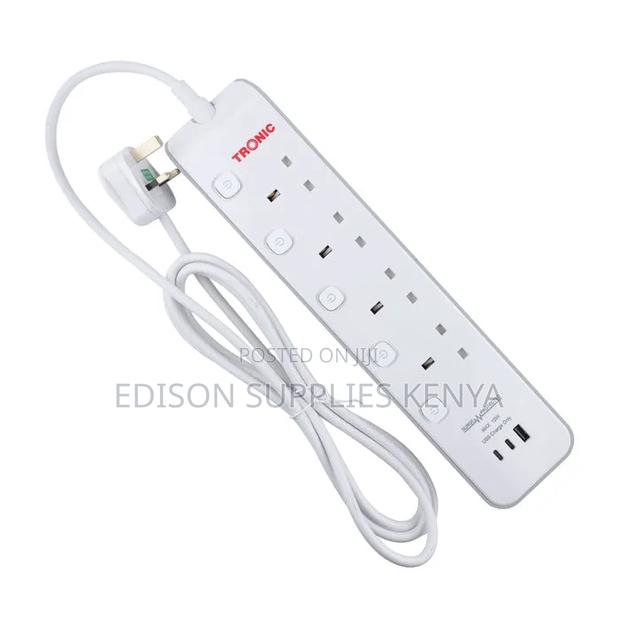 Tronic Extension Cables 4way 3 Usb Surge Protector Power Socket Outlet