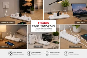 Tronic Extension Cables 4way 3 Usb Surge Protector Power Socket Outlet