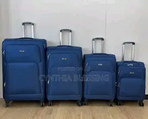 Qual Ity Fabric Suitcases-Blue